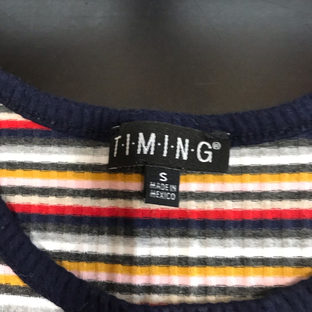 Timing: Stripped Ribbed Crop Top S - Picture 3 of 4